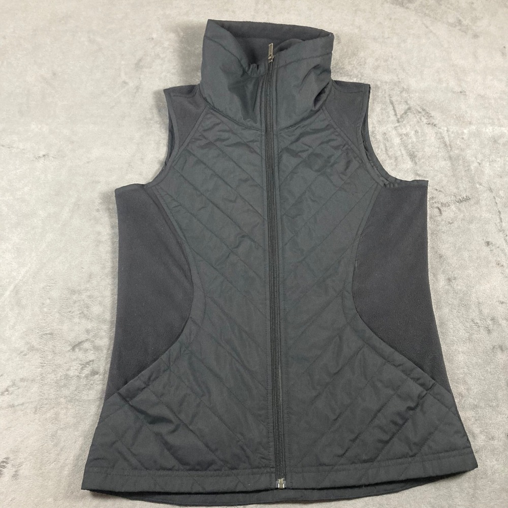 Columbia Womens Quilted Fleece Hybrid Full Zip Vest Black XS